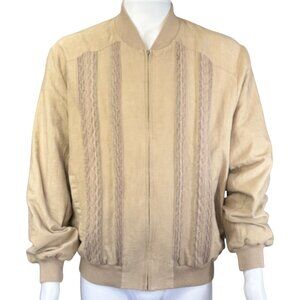 Vintage 80s St. Croix Shop Men's Faux Suede Bomber Jacket Large